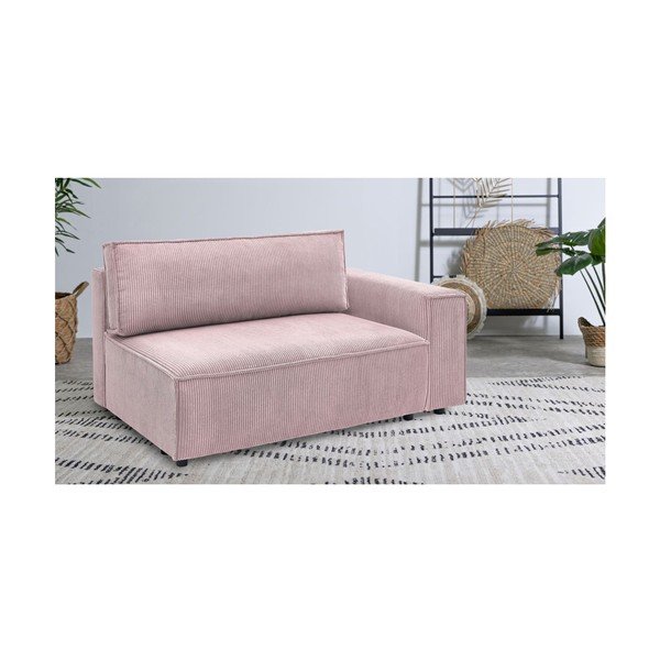 Svetloružový menčestrový modul pohovky (pravý roh) Nihad modular – Bobochic Paris-image-1