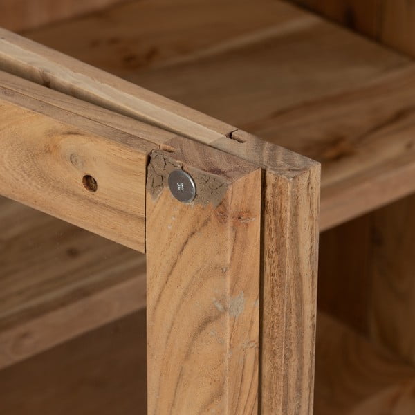 Vitrína z masívu akácie v prírodnej farbe 180x80x40 cm Creel – Ixia-image-4