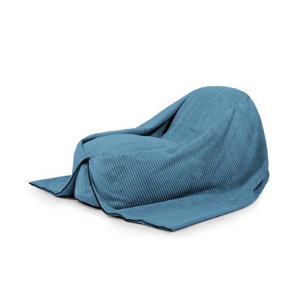 Modrý menčestrový detský sedací vak Cocoon 120 – SLOWDOWN