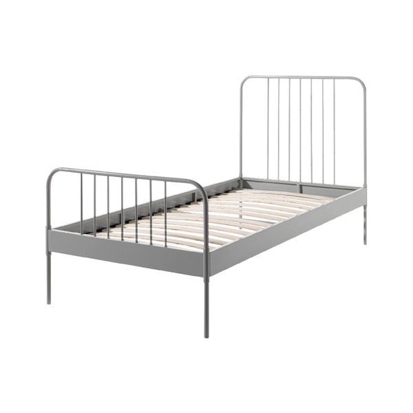 Sivá kovová detská posteľ Vipack Jack, 90 × 200 cm