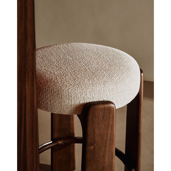 Béžová/v tmavo prírodnej farbe barová stolička z jaseňového dreva (výška sedadla 65 cm) Granite – Kave Home-image-3