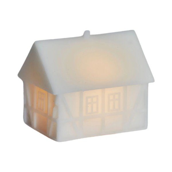 Biela svetelná dekorácia na baterky Copenhagen Half-Timbered House – Sirius