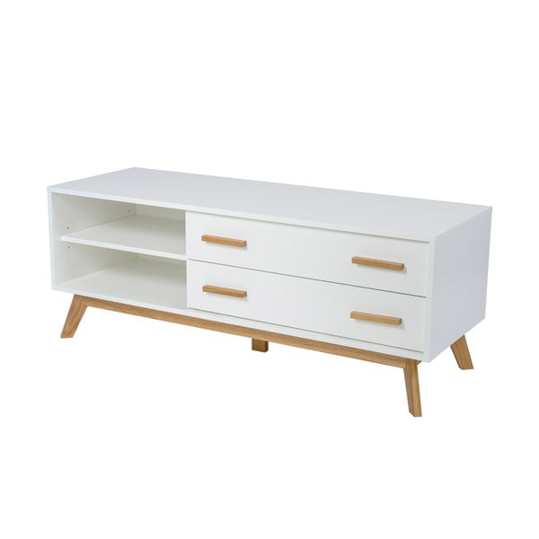 Biely TV stolík 130x50 cm Kensal – Woodman-image-1