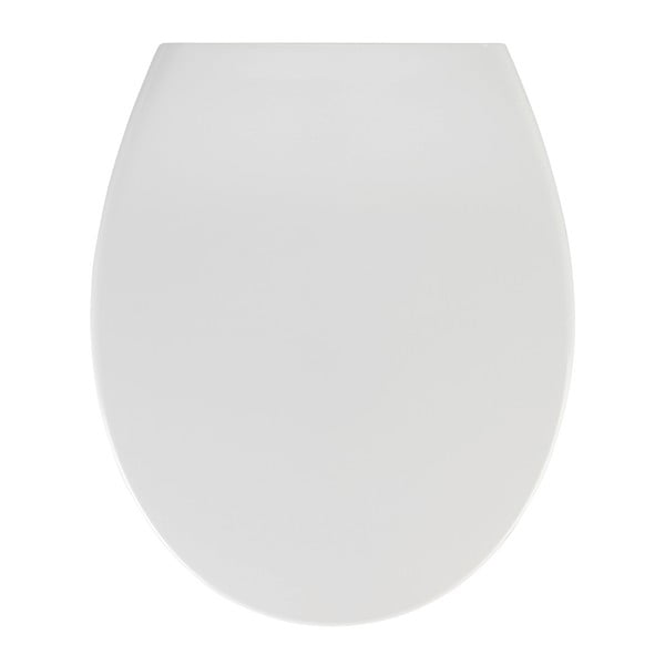 Biele WC sedadlo s jednoduchým zatváraním Wenko Samos, 44,5 x 37,5 cm