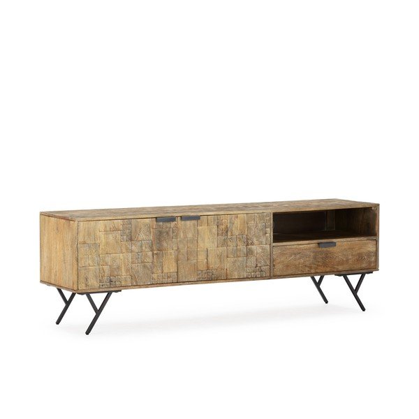 TV stolík z mangového dreva v prírodnej farbe 175x55x40 cm Priya – MOME