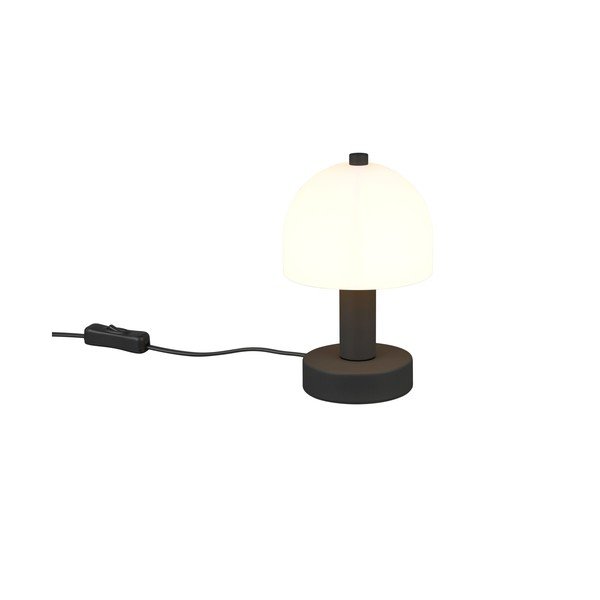 Čierno-biela stolová lampa so skleneným tienidlom (výška 19 cm) Glenn – Reality-image-4