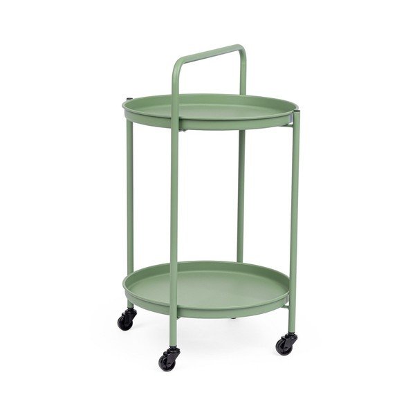 Oceľový servírovací stolík na kolieskach ø 44,5 cm Austin – Yes Everyday