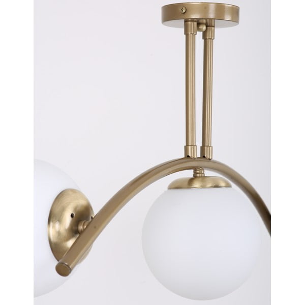 Biele/v zlatej farbe stropné svietidlo so skleneným tienidlom ø 15 cm Yay – Squid Lighting-image-1