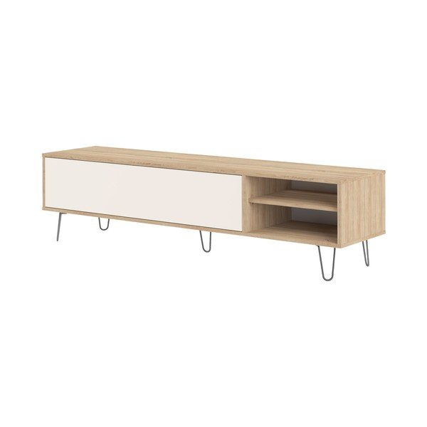 Krémový TV stolík v dekore duba 165x44 cm Aero - TemaHome -image-2