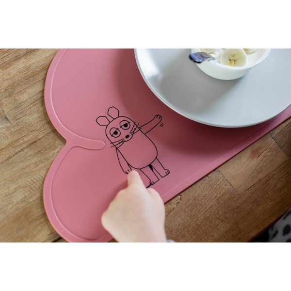 Červené silikónové prestieranie Kindsgut Mouse, 49 x 27 cm-image-3