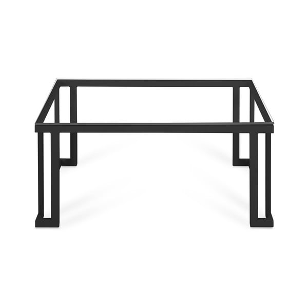 Sklenený exteriérový stôl v čiernom ráme Calme Jardin Cannes, 60 x 90 cm
