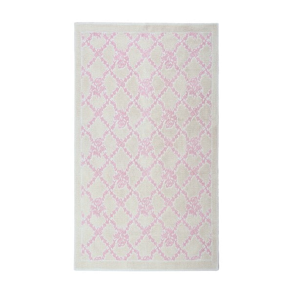 Krémový bavlnený koberec Floorist Powder, 60 x 90 cm