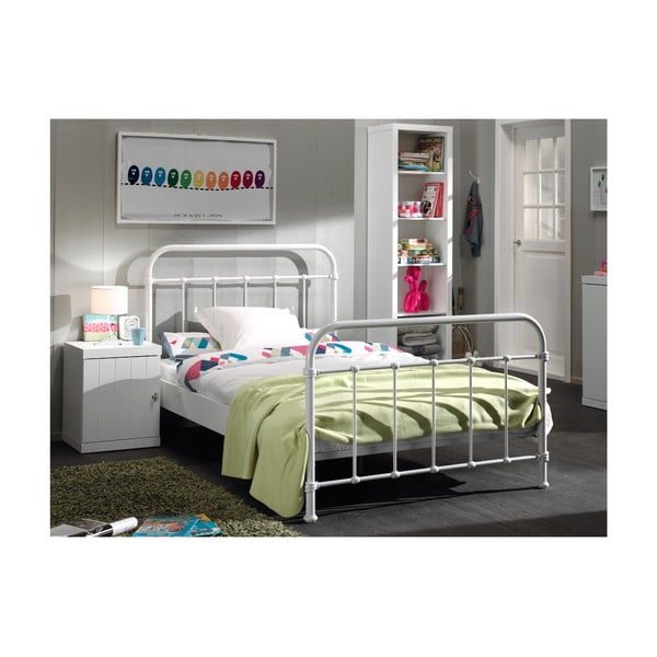 Biela kovová detská posteľ Vipack New York, 120 × 200 cm-image-2