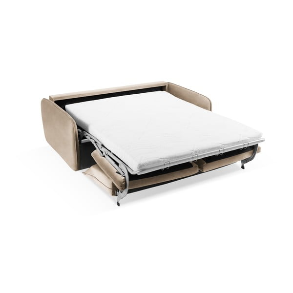 Béžová zamatová rozkladacia pohovka 194 cm Vienna – Cosmopolitan Design-image-4