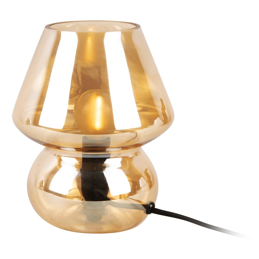 Svetlohnedá sklenená stolová lampa Leitmotiv Glass, výška 18 cm