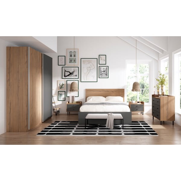 Čierna dvojlôžková posteľ s úložným priestorom a roštom 160x200 cm Malta - Marckeric-image-4