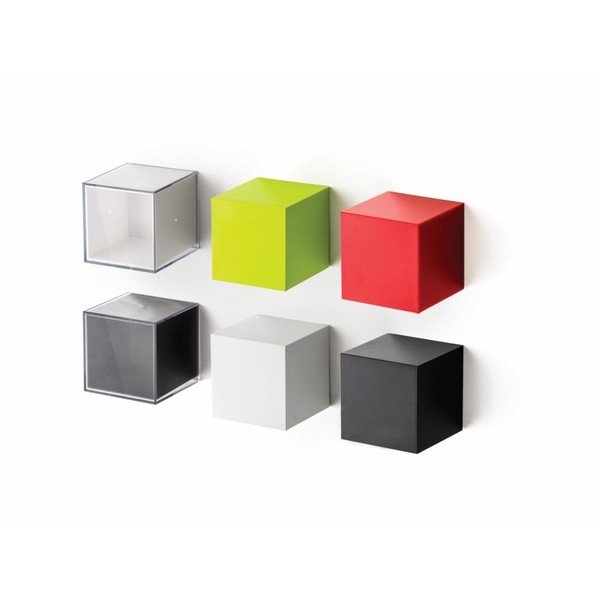 Biela nástenná krabička (uzatvorená) s priehľadným vekom Qualy Pixel Cube-image-4