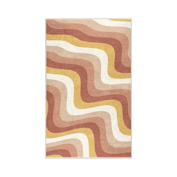 Okrovožltý/staroružový prateľný koberec 80x150 cm Creamy Strawberry Swirl – Mila Home