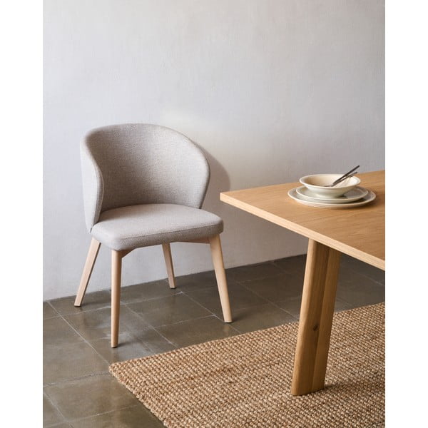 Béžové čalúnené jedálenské kreslo Darice – Kave Home-image-1