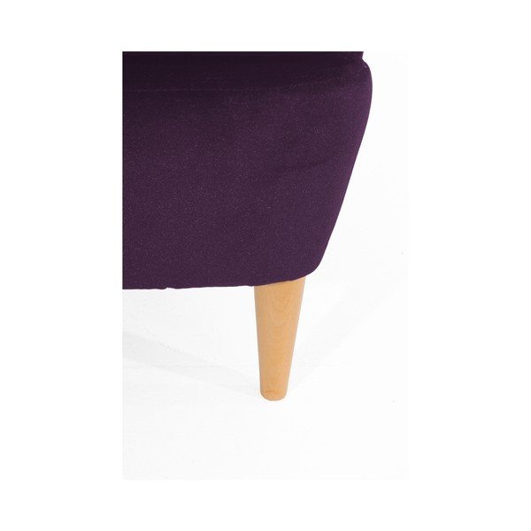 Fialové kreslo so svetlohnedými nohami Max Winzer Clint Suede-image-4