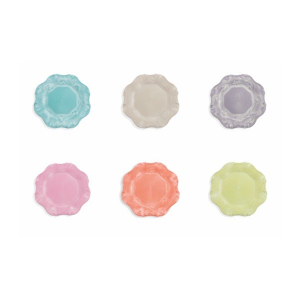 Sada 6 farebných tanierov Villa d'Este Duchess, Ø 34,5 cm