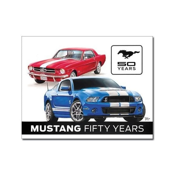 Plechová ceduľa Mustang 50 Years, 30x40 cm