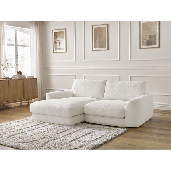 Biela rohová pohovka z textílie buklé (ľavý roh/s leňoškou) Leonore – Bobochic Paris-image-4