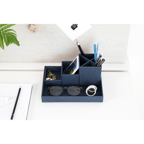 Tmavomodrý 4-dielny stolový organizér Bigso Box of Sweden Lena-image-1