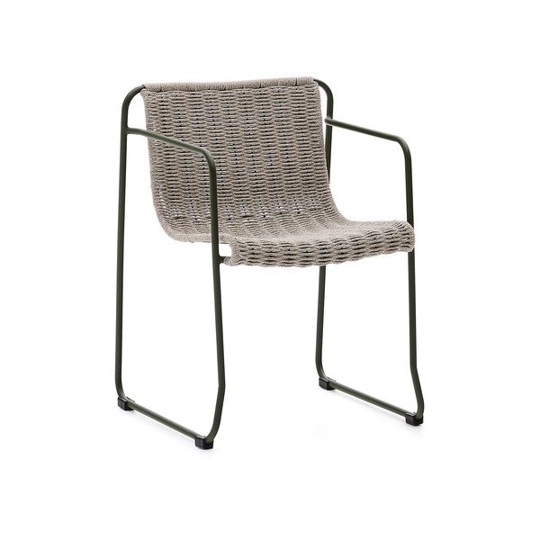 Sivozelená kovová záhradná stolička Maurina – Kave Home