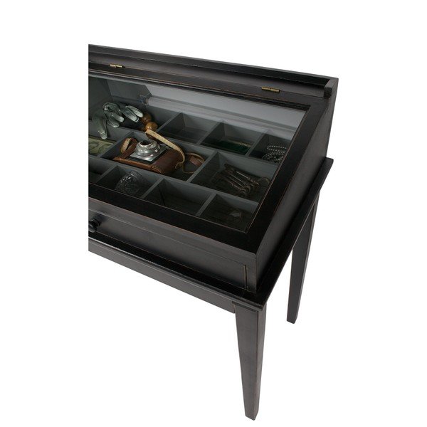 Čierny drevený stolík s vitrínou BePureHome-image-4
