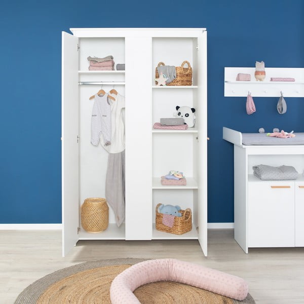 Biela detská šatníková skriňa 119x190x52 cm Anton – Roba-image-1