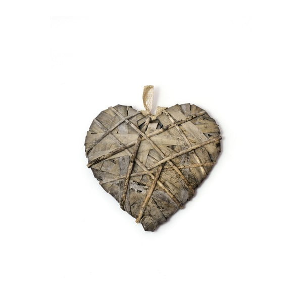 Sivá závesná dekorácia v tvare srdca Ego dekor, dĺžka 35 cm