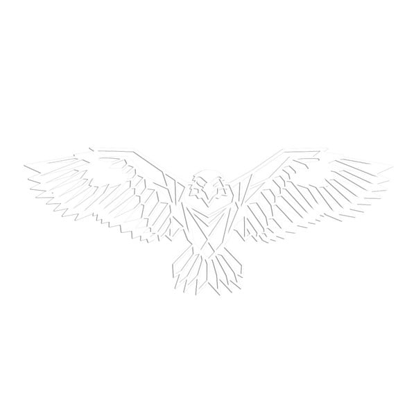 Biela nástenná kovová dekorácie Wall Decor Eagle