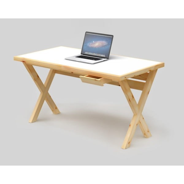 Písací stôl Only Wood Desk X s bielou doskou