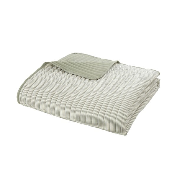 Zelený prešívaný pléd 220x230 cm Stripe – Catherine Lansfield