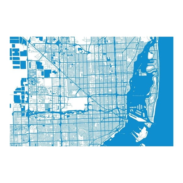 Obraz Homemania Maps Miami, 70 × 100 cm
