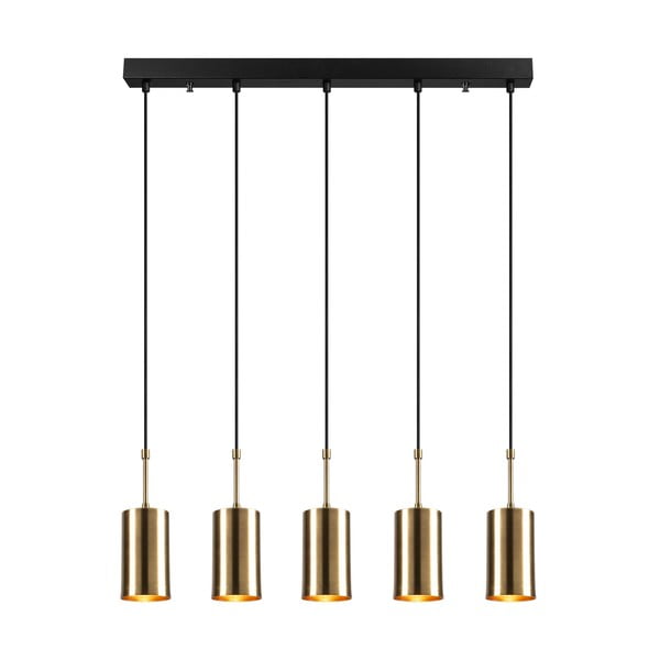 Závesné svietidlo pre 5 žiaroviek v zlatej farbe Opviq lights Kem-image-2