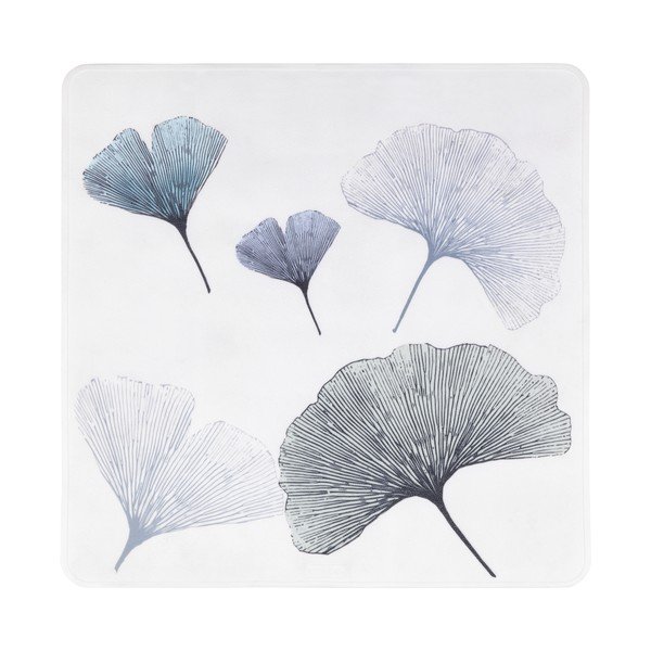 Bielo-modrá kúpeľňová podložka Wenko Ginkgo, 54 x 54 cm-image-2