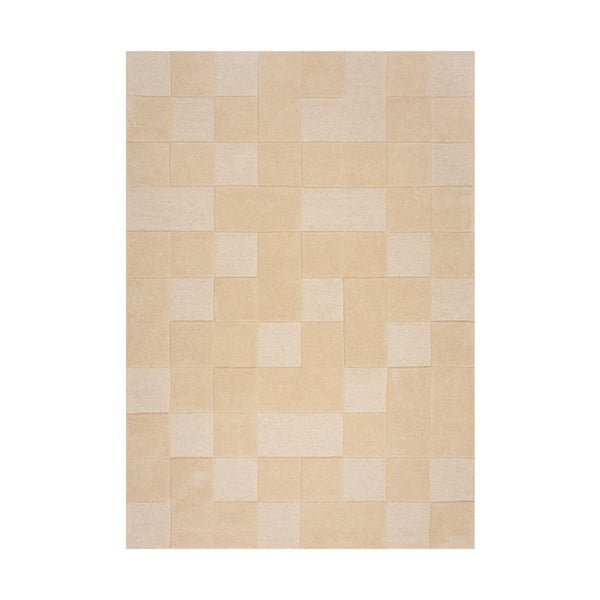 Béžový vlnený koberec 230x160 cm Checkerboard - Flair Rugs