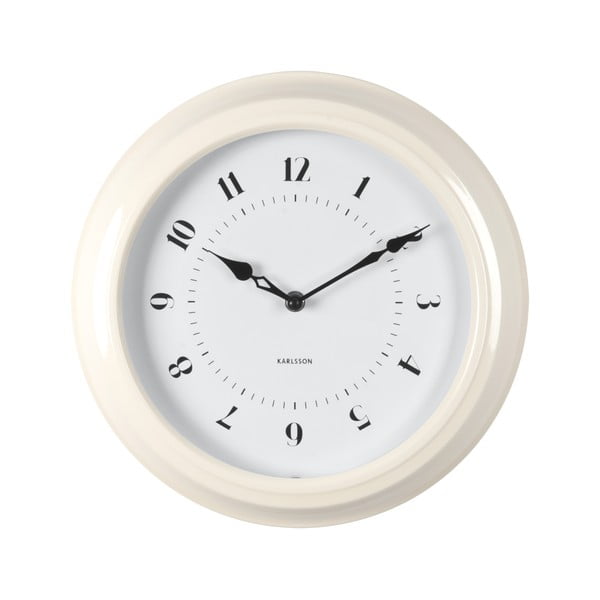 Krémové nástenné hodiny Karlsson Fifties, priemer 30 cm