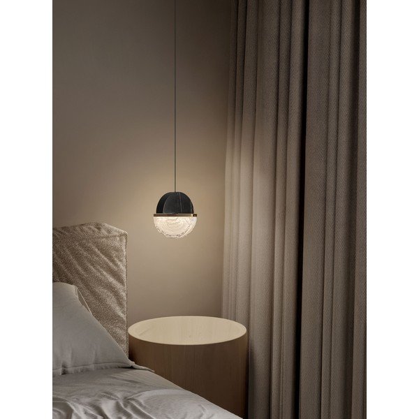 Čierne kovové LED závesné svietidlo so stmievačom ø 16 cm Dorin – Nova Luce-image-1