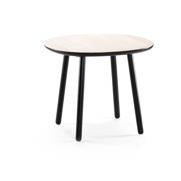 Čierno-biely jedálenský stôl z masívu EMKO Naïve, ⌀ 90 cm