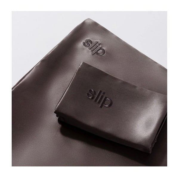 Hodvábna obliečka na vankúš 51x76 cm Charcoal – slip-image-3