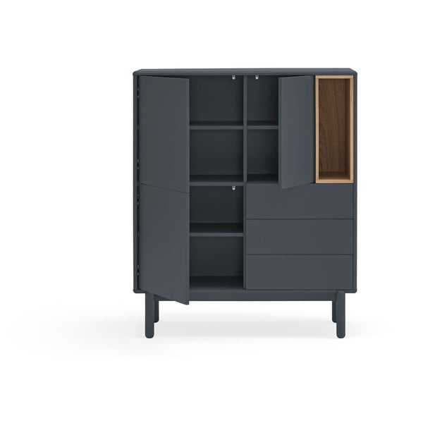 Tmavosivá vysoká komoda 100x120 cm Corvo - Teulat-image-4