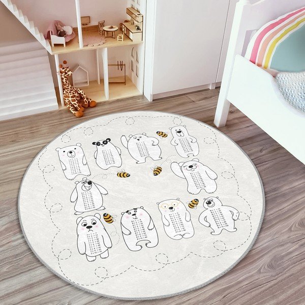 Krémovobiely detský koberec ø 100 cm Comfort – Mila Home-image-1