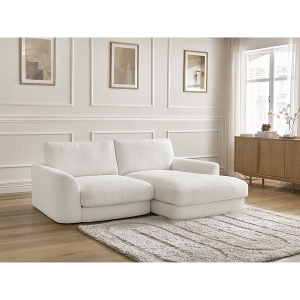 Biela rohová pohovka z textílie buklé (pravý roh/s leňoškou) Leonore – Bobochic Paris-image-3