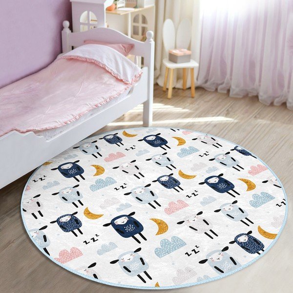 Biely detský koberec ø 120 cm Comfort – Mila Home-image-2