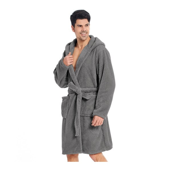 Sivý unisex župan z mikrovlákna DecoKing Sleepyhead, veľkosť M-image-1