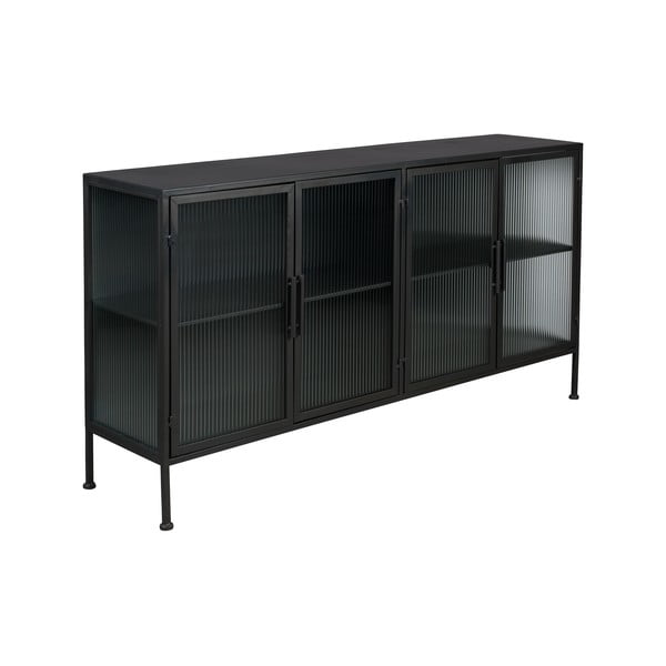 Čierna kovová vitrína 150x80 cm Boli - Dutchbone-image-2