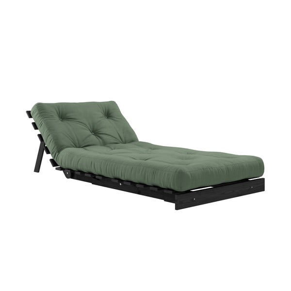 Rozkladacie kreslo so zeleným poťahom Karup Design Roots Black/Olive Green-image-4